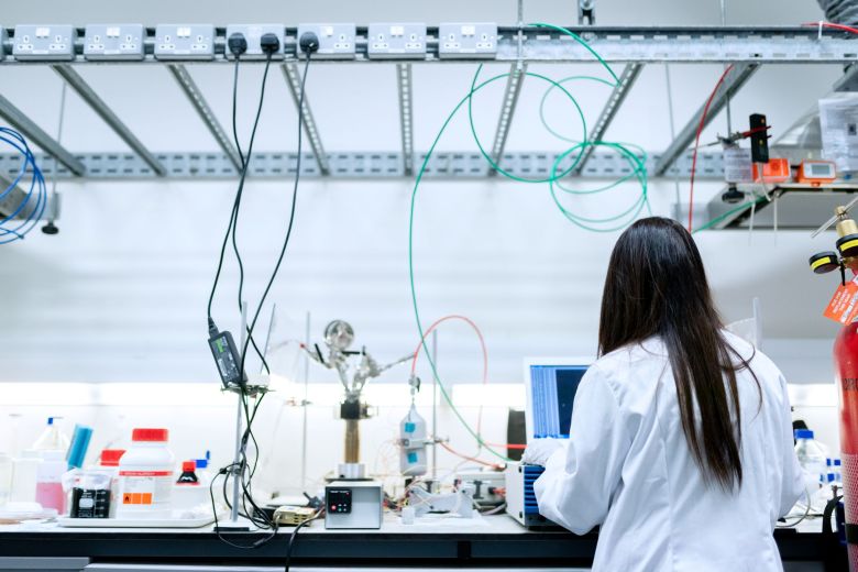 A researcher at work in their laboratory