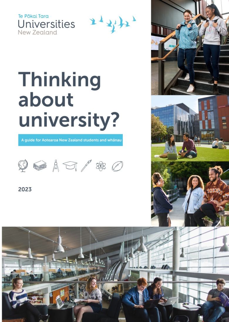 The cover of the main 'Thinking about university?' guide