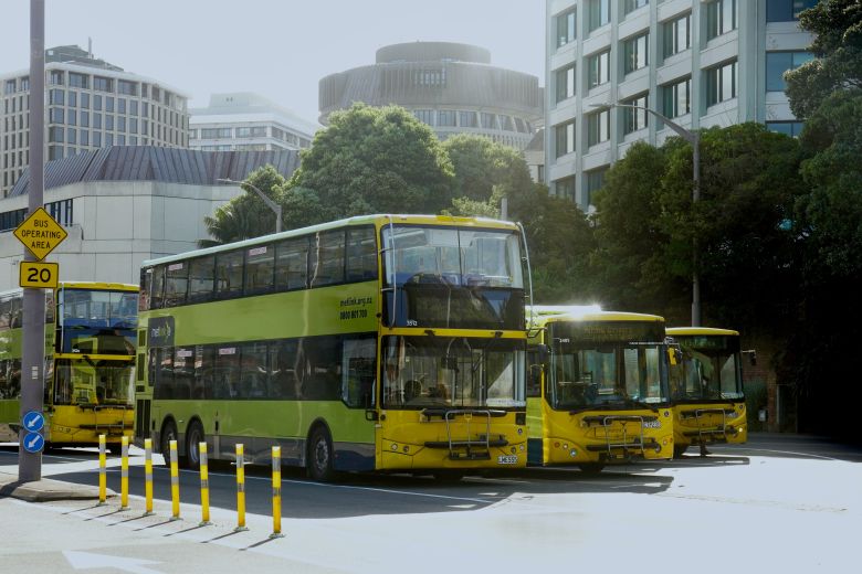 Buses at Wellington Railway Station terminal